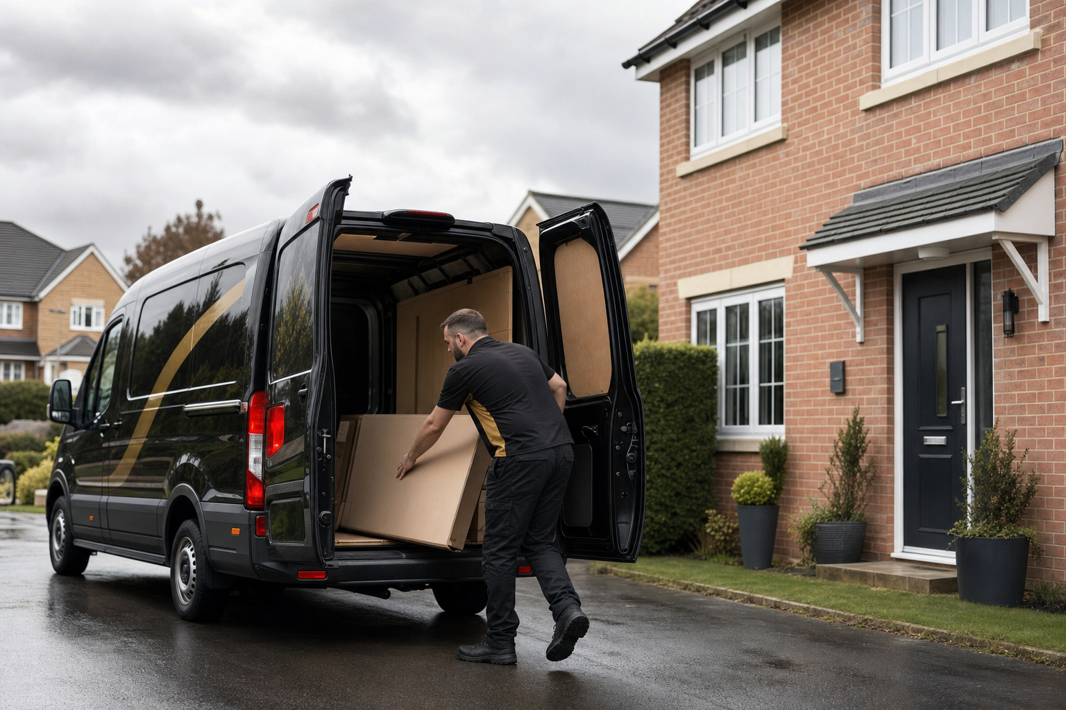 Packed Distro wardrobe ready for UK mainland delivery