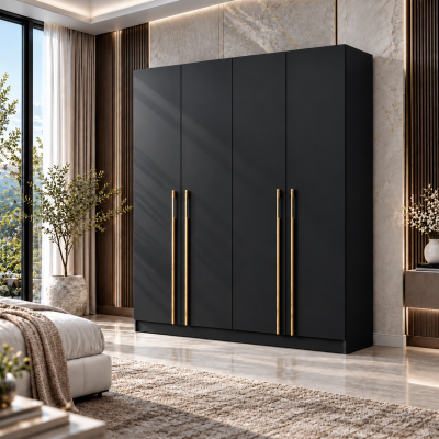 Sienna Luxury 4 & 6 Door Wardrobe Sleek Laminated Bedroom Storage Closet Unit