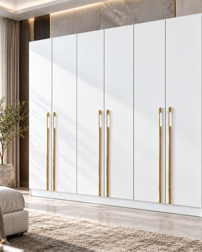 Sienna Luxury 4 & 6 Door Wardrobe Sleek Laminated Bedroom Storage Closet Unit